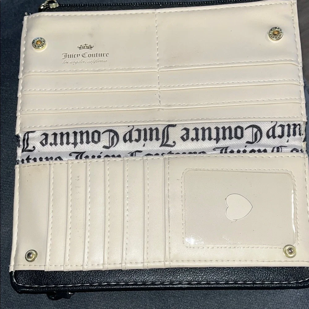Juicy Couture Black Embossed Clutch with Chained removable card holder - Picture 4 of 7